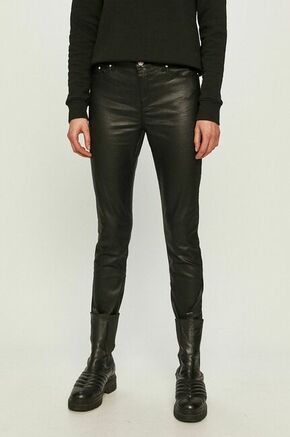 Karl Lagerfeld hlače - črna. Hlače iz kolekcije Karl Lagerfeld. Model izdelan iz imitacija usnja.