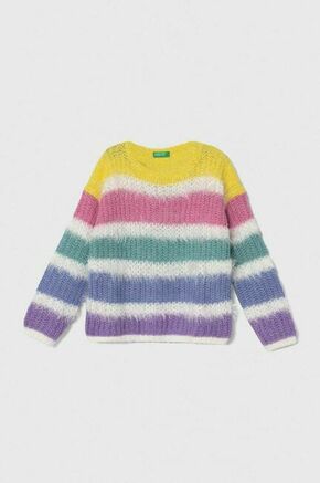 Otroški pulover s primesjo volne United Colors of Benetton - pisana. Otroške Pulover iz kolekcije United Colors of Benetton. Model izdelan iz vzorčaste pletenine. Izrazita