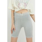 Kratke hlače Reebok Classic ženski, siva barva, - siva. Kratke hlače iz kolekcije Reebok Classic. Model izdelan iz tanke, elastične pletenine.