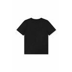 Otroška bombažna kratka majica BOSS črna barva - črna. Otroške kratka majica iz kolekcije BOSS, izdelana iz tanke, elastične pletenine. Model iz izjemno udobne bombažne tkanine, ki je zračna.