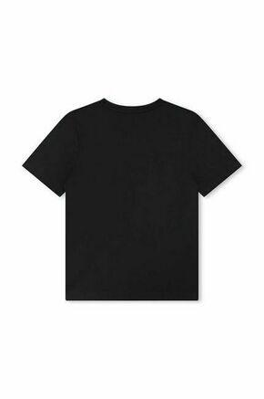 Otroška bombažna kratka majica BOSS črna barva - črna. Otroške kratka majica iz kolekcije BOSS