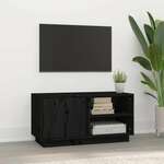 Vidaxl TV omarica črna 80x35x40,5 cm trdna borovina