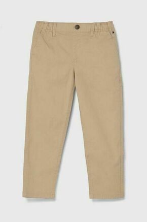 Otroške hlače Tommy Hilfiger bež barva - bež. Otroški hlače iz kolekcije Tommy Hilfiger. Model izdelan iz rahlo elastičnega materiala