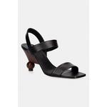 Weekend Max Mara sandali z visoko peto iz usnja Wkaaffetto rjava 2615521015600.DBROWN