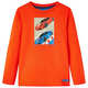 vidaXL Otroška majica z dolgimi rokavi potisk dirkalnikov živo oranžna 92