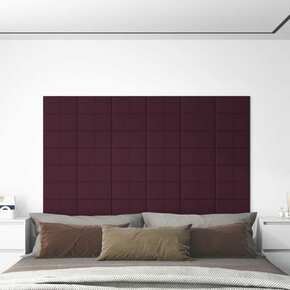 Shumee Stenski paneli 12 kosov vijolični 30x15 cm blago 0