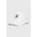 Otroška bombažna bejzbolska kapa Converse bela barva - bela. Otroški kapa s šiltom vrste baseball iz kolekcije Converse. Model izdelan iz bombažnega materiala.