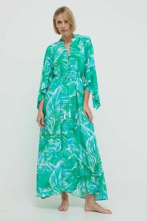 Obleka za na plažo Melissa Odabash zelena barva - zelena. Obleka za na plažo iz kolekcije Melissa Odabash. Model izdelan iz vzorčastega materiala.