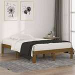 shumee Okvir za posteljo, medeno rjava, masivni les, 120x190 cm, dvojni