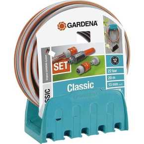 Gardena komplet cevi 13 mm (1/2") 20 m z nastavki in stenskim nosilcem (18005)