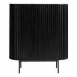 Črna omarica v hrastovem dekorju 125x110 cm Siena – Unique Furniture