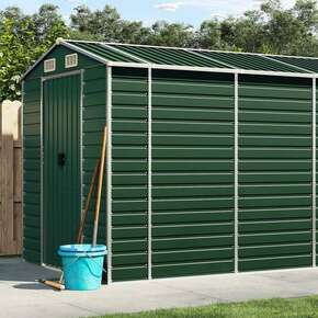 VidaXL Vrtna lopa zelena 191x725x198 cm pocinkano jeklo