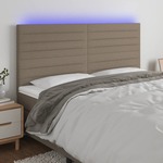 vidaXL LED posteljno vzglavje roza 200x5x118/128 cm blago