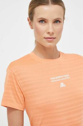 Športna kratka majica The North Face Mountain Athletics oranžna barva - oranžna. Športna kratka majica iz kolekcije The North Face. Model izdelan iz hitrosušečega materiala.