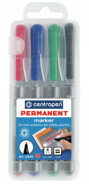 Marker Centropen 2846/4 permanentni 4 barve 1 mm