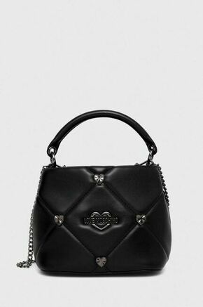 Torbica Love Moschino črna barva - črna. Majhna torbica iz kolekcije Love Moschino. Model brez zapenjanja