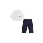 Otroški komplet Karl Lagerfeld bela barva - bela. Komplet srajce in hlač za otroke iz kolekcije Karl Lagerfeld. Model izdelan iz enobarvnega materiala.