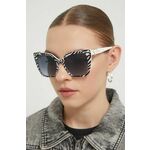 Sončna očala Love Moschino ženski, bela barva - bela. Sončna očala iz kolekcije Love Moschino. Model s toniranimi stekli in okvirjem iz plastike.