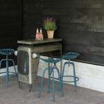 shumee Esschert Design Barski stol v obliki traktorskega sedeža, moder