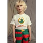 Otroška bombažna kratka majica Mini Rodini Parrot bež barva - bež. Otroška kratka majica iz kolekcije Mini Rodini. Model izdelan iz tanke, rahlo elastične pletenine.