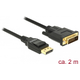 Delock DisplayPort - DVI kabel pasivni, 4K 30Hz, 2 m