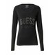 Bombažna majica z dolgimi rokavi Guess črna barva - črna. Majica z dolgimi rokavi iz kolekcije Guess. Model izdelan iz tanke, elastične pletenine.