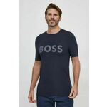 Kratka majica Boss Green moški - mornarsko modra. Kratka majica iz kolekcije Boss Green, izdelana iz pletenine s potiskom. Zelo elastičen material zagotavlja popolno svobodo gibanja.