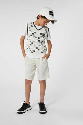 Otroške kratke hlače Karl Lagerfeld bež barva - bež. Otroški kratke hlače iz kolekcije Karl Lagerfeld. Model izdelan iz enobarvnega materiala.