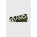 HUGO usnjen pas - zelena. Pas iz kolekcije HUGO. Model narejen iz naravnega usnja.