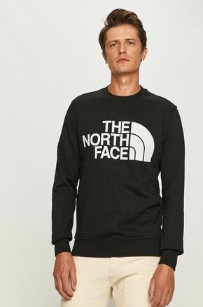 The North Face bluza - črna. Mikica iz kolekcije The North Face. Model izdelan iz pletenine s potiskom.