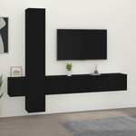 Greatstore Komplet TV omaric 5-delni črn inženirski les
