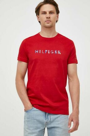 Bombažna kratka majica Tommy Hilfiger rdeča barva - rdeča. Lahkotna majica iz kolekcije Tommy Hilfiger