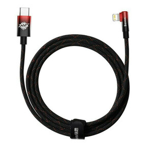 BASEUS MVP 2 Kolenski kotni kabel Power Delivery kabel s stranskim priključkom USB tipa C / Lightning 2m 20W rdeč (CAVP000320)