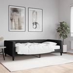 Vidaxl Dnevna postelja z vzmetnico črna 100x200 cm blago