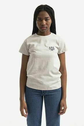 Bombažna kratka majica A.P.C. Denise siva barva - siva. Kratka majica iz kolekcije A.P.C. Model izdelan iz udobne pletenine.