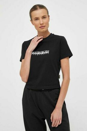 Bombažna kratka majica Napapijri črna barva - črna. Kratka majica iz kolekcije Napapijri