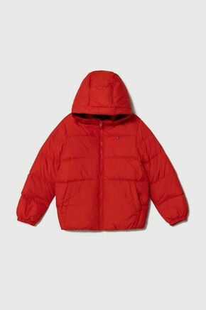 Otroška puhovka Tommy Hilfiger rdeča barva - rdeča. Otroški jakna iz kolekcije Tommy Hilfiger. Podložen model