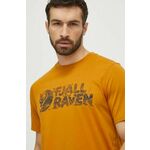 Kratka majica Fjallraven Lush Logo T-shirt moška, rumena barva, F12600219 - rumena. Kratka majica iz kolekcije Fjallraven, izdelana iz tanke, elastične pletenine. Model iz izjemno udobne, zračne tkanine z visoko vsebnostjo bombaža.