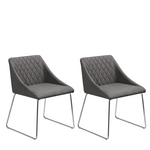 Beliani Komplet 2 temno sivih stolov za jedilnico ARCATA