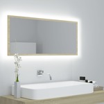 shumee Kopalniško ogledalo LED Sonoma hrast 100x8,5x37 cm plošča