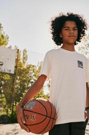 Otroška bombažna kratka majica Jack Wolfskin TEEN EXPLORING T B bela barva - bela. Otroška kratka majica iz kolekcije Jack Wolfskin. Model izdelan iz pletenine s potiskom.
