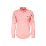 Bombažna srajca Polo Ralph Lauren moška, roza barva - roza. Srajca iz kolekcije Polo Ralph Lauren, izdelana iz enobarvne tkanine. Model iz izjemno udobne bombažne tkanine.