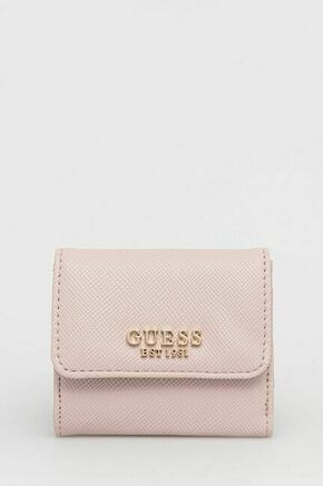 Guess denarnica - roza. Majhna denarnica iz kolekcije Guess. Model narejen iz ekološkega usnja.