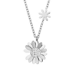 Troli Očarljiva jeklena ogrlica s cvetjem VSN004S-PET