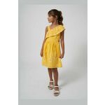Otroška obleka Mayoral rumena barva - rumena. Otroški obleka iz kolekcije Mayoral. Model izdelan iz tkanine, ki diha. Model iz izjemno udobne tkanine z visoko vsebnostjo bombaža.
