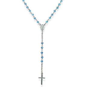 Amen Izvirna srebrna ogrlica Sky Blue Crystal CROBC4 srebro 925/1000