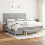Box spring postelja z vzmetnico svetlo siva 200x200 cm blago - vidaXL - Siva - 96,28 - 200 x 200 cm - vidaXL