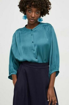 Bluza s svilo Answear Lab turkizna barva - turkizna. Bluza iz kolekcije Answear Lab