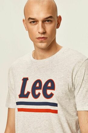 Lee t-shirt - siva. T-shirt iz kolekcije Lee. Model izdelan iz pletenine s potiskom.