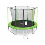 Legoni Fun trampolin, z zaščitno mrežo in lestvijo, 305 cm, zelen